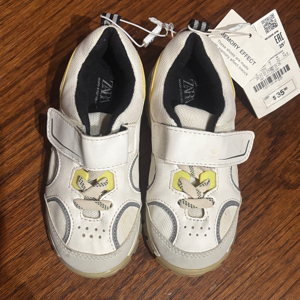 Zara Kids Sneakers in White and Yellow